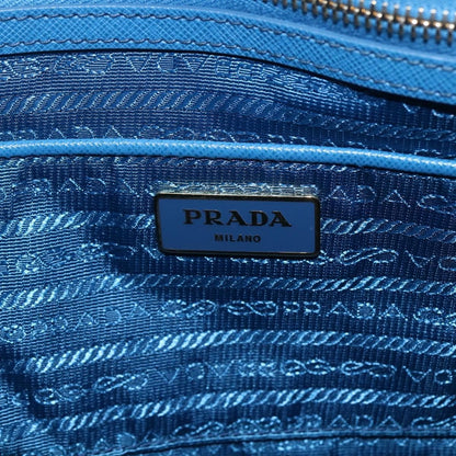 Prada Lux Open Tote Saffiano Leather, BLUE, LEATHER, Tote bag