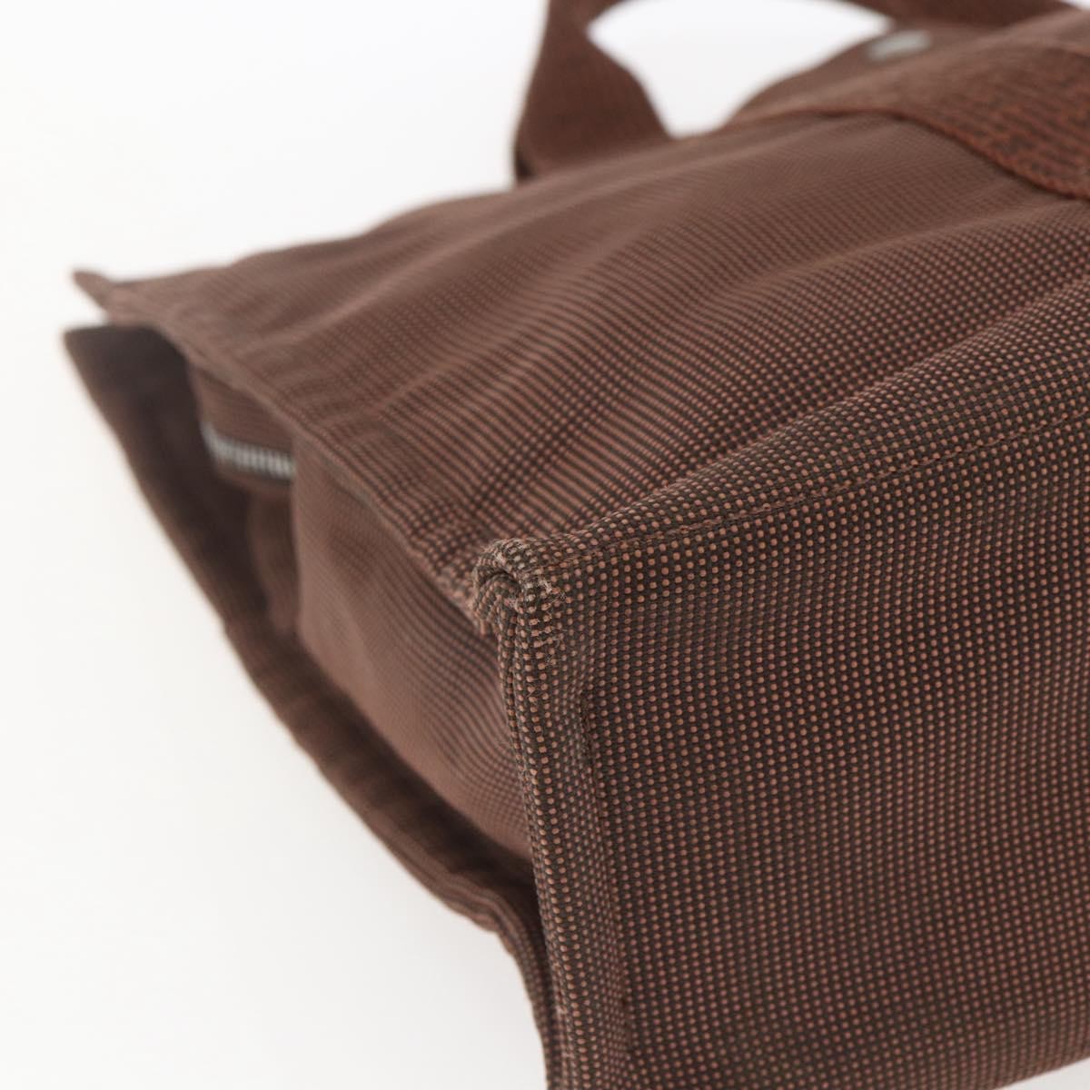 Hermes Fourre-tout Herline Canvas, BROWN, CANVAS, Tote bag