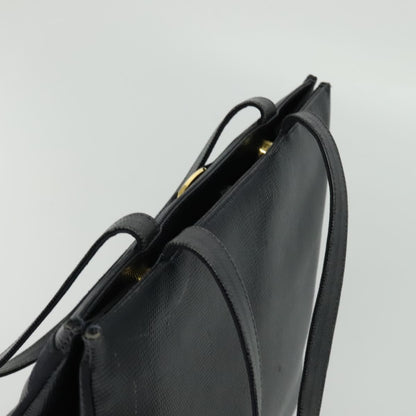 Salvatore Ferragamo Vintage Vara Bow Tote Lizard Embossed Leather, NAVY, LEATHER, Tote bag