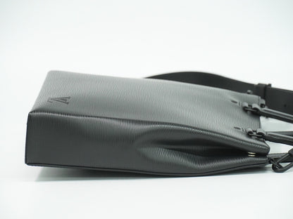 Louis Vuitton Sac Plat Fold Bag Epi Leather, BLACK, LEATHER, Handbag