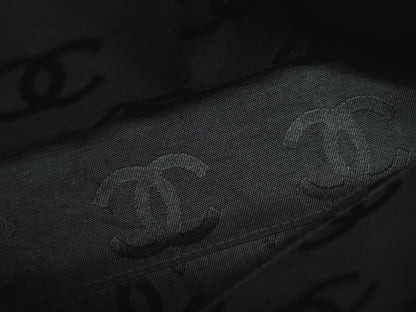 Chanel Surpique Tote Quilted Leather, BLACK, LEATHER, Handbag