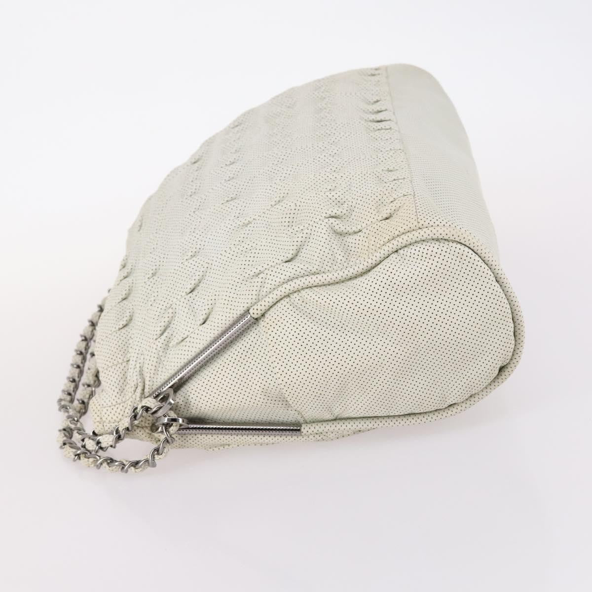 Chanel Vintage Chain Shoulder Bag Leather, ECRU, LEATHER, Shoulder bag