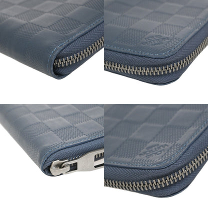 Louis Vuitton Zippy wallet vertical Damier Infini Leather, BLUE, LEATHER, Wallets