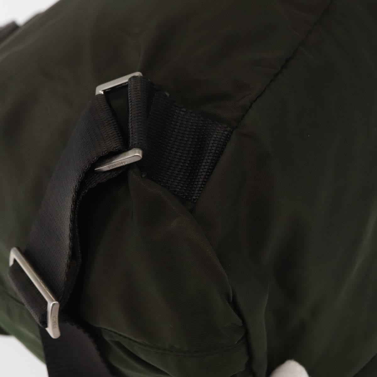 Prada Double Front Pocket Backpack Tessuto, Khaki, Nylon, Backpack