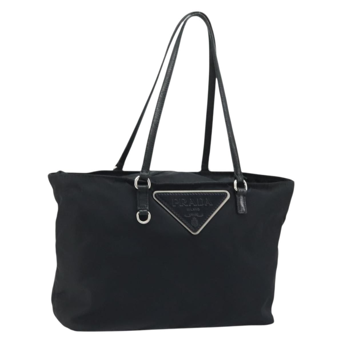Prada Vintage Zip Tote Tessuto, Black, Nylon, Tote Bag