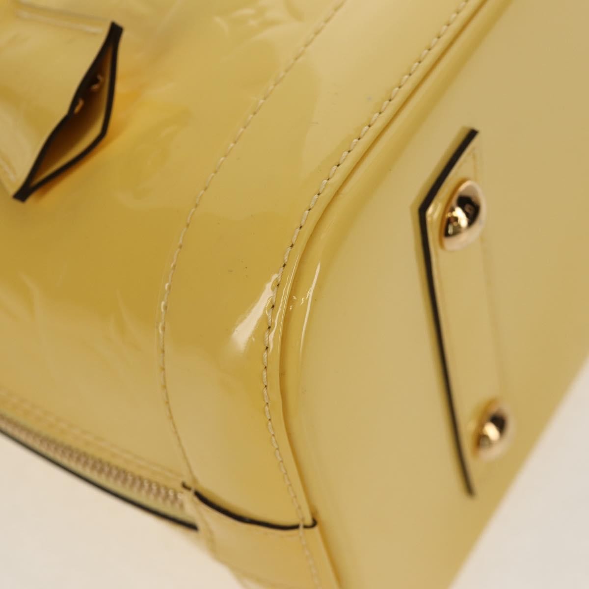Louis Vuitton Alma Handbag Monogram Vernis, YELLOW, PATENT_LEATHER, Handbag