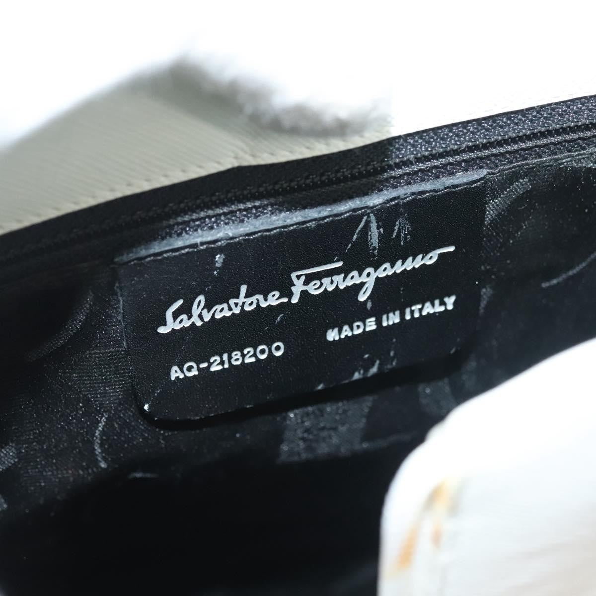 Salvatore Ferragamo Gancini Shoulder Bag Leather, WHITE, LEATHER, Shoulder bag