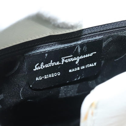 Salvatore Ferragamo Gancini Shoulder Bag Leather, WHITE, LEATHER, Shoulder bag