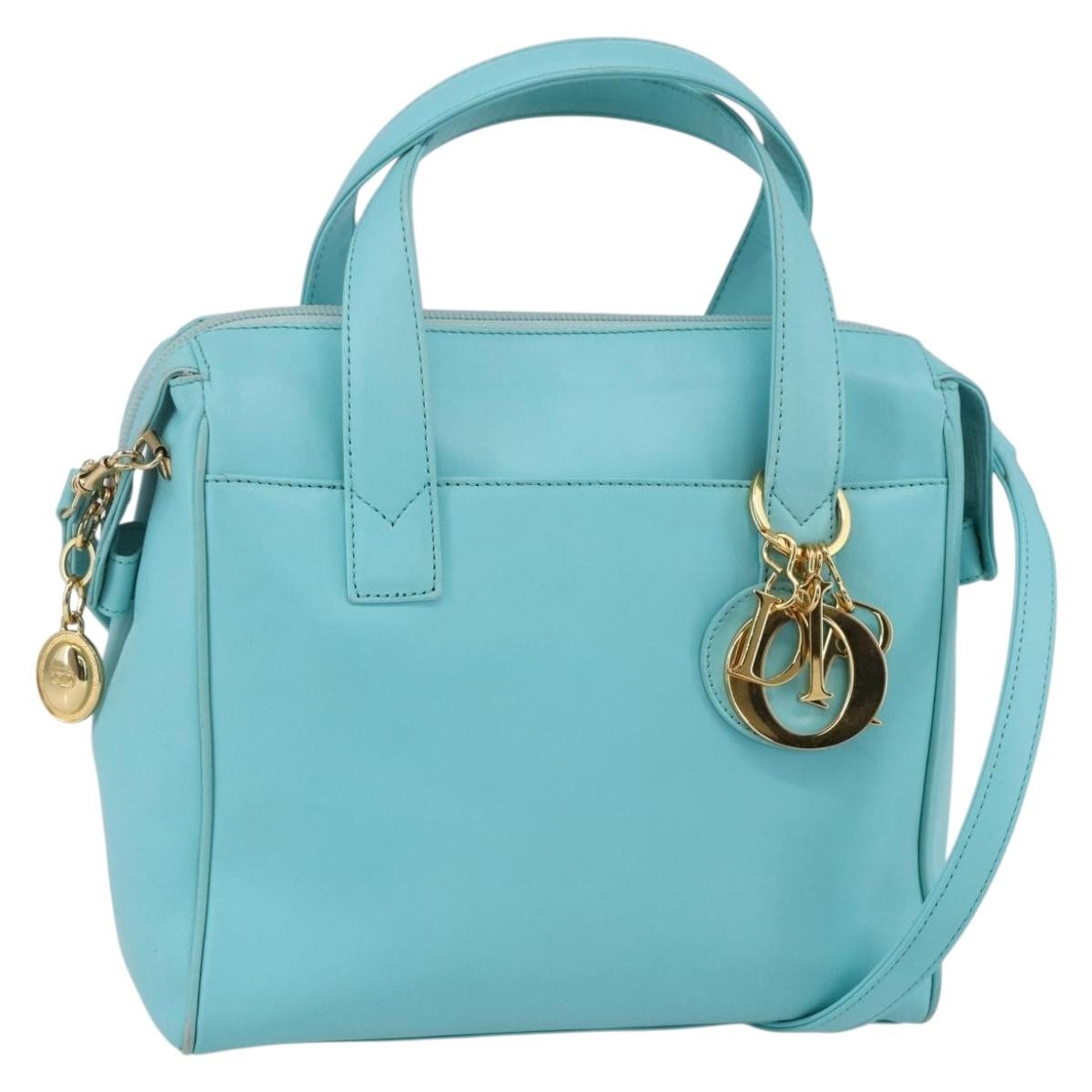 Christian Dior Vintage Handbag Leather, BLUE, LEATHER, Handbag