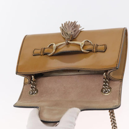 Gucci Emily Chain Flap Bag Patent, BEIGE, PATENT_LEATHER, Shoulder bag