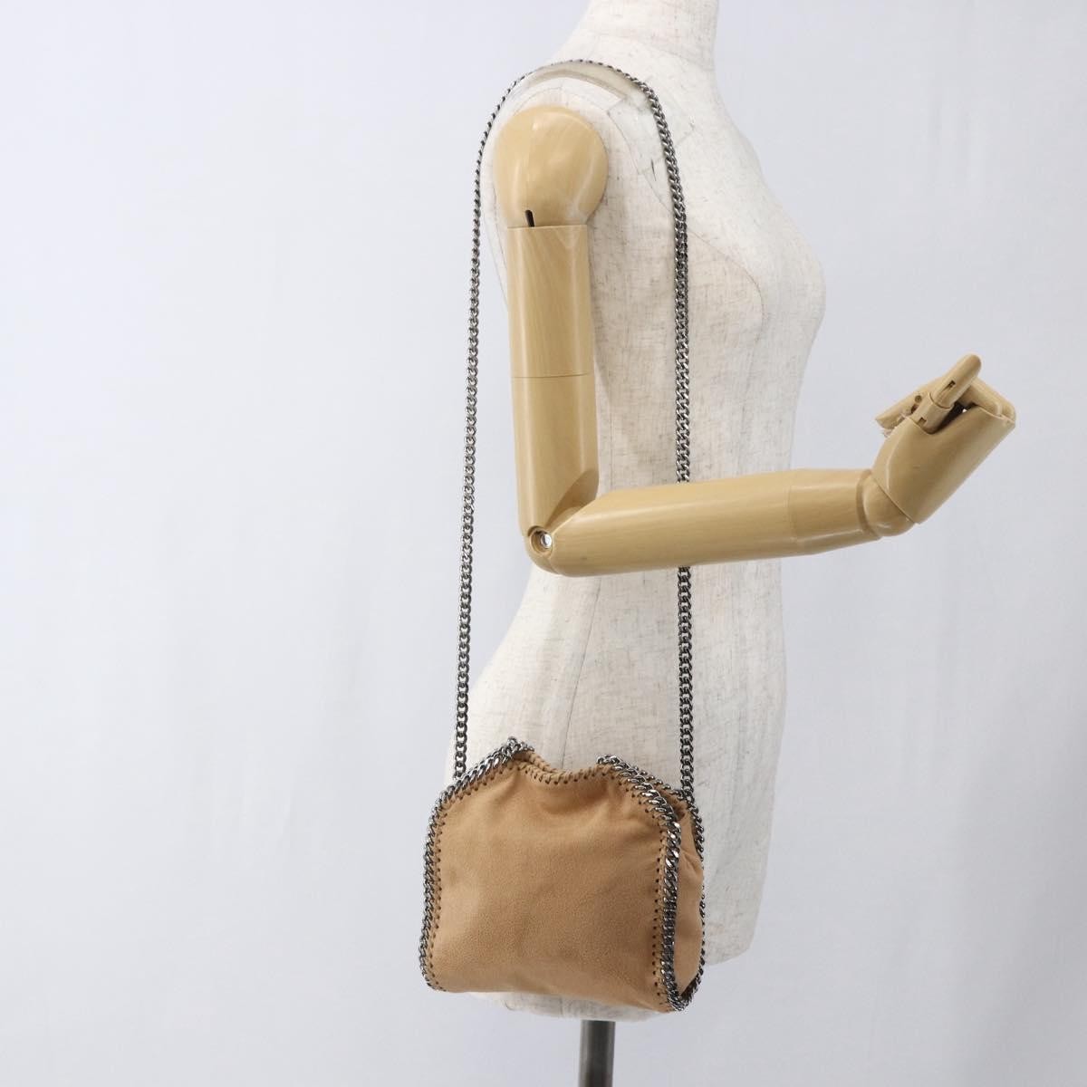 Stella McCartney Falabella Fold Over Crossbody Bag Shaggy Deer, BEIGE, POLYESTER, Shoulder bag