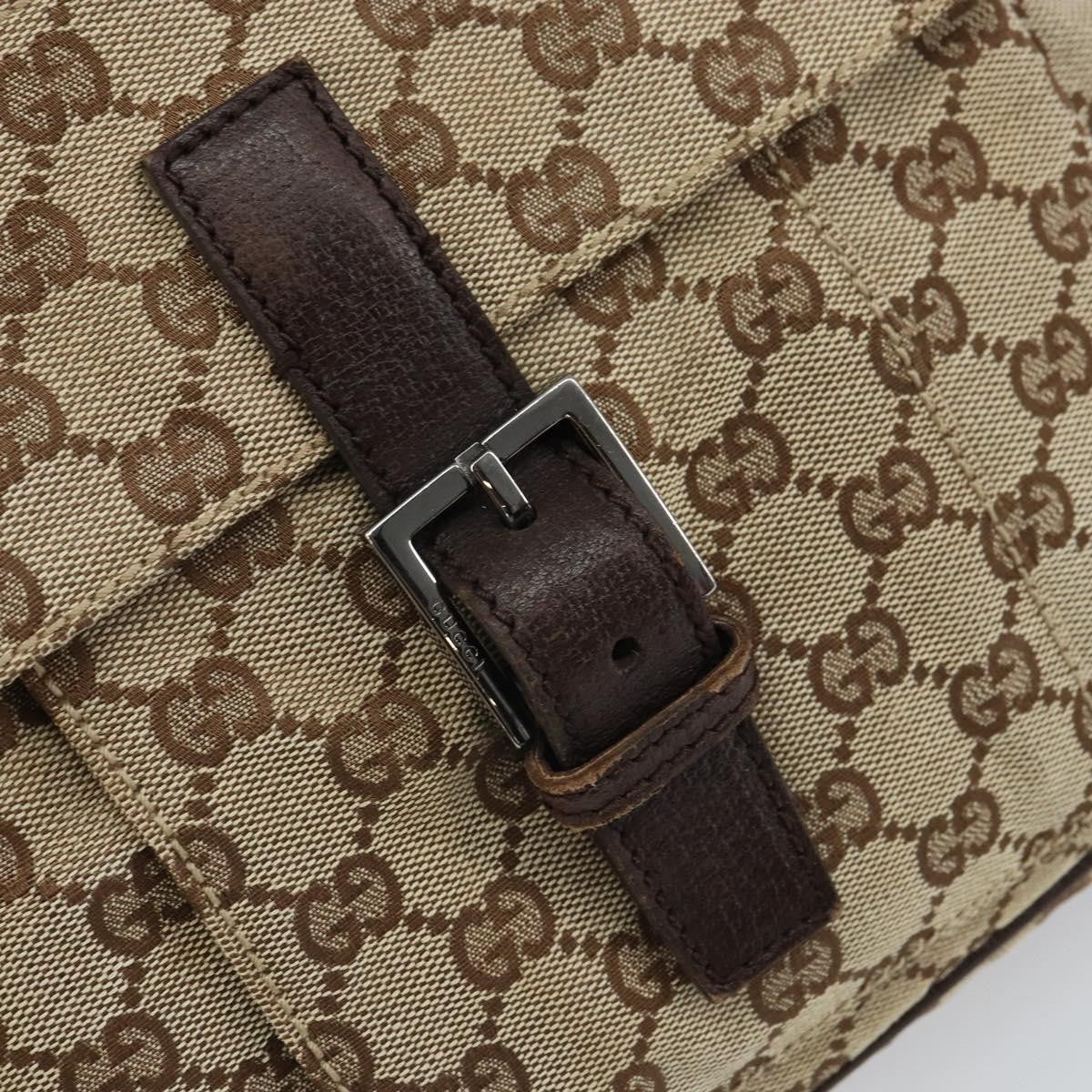 Gucci Vintage Shoulder Bag GG Canvas and Leather, BEIGE, CANVAS, Shoulder bag