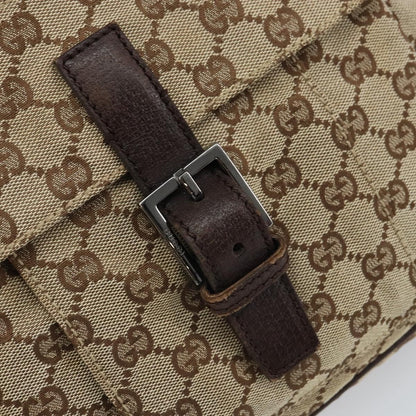 Gucci Vintage Shoulder Bag GG Canvas and Leather, BEIGE, CANVAS, Shoulder bag