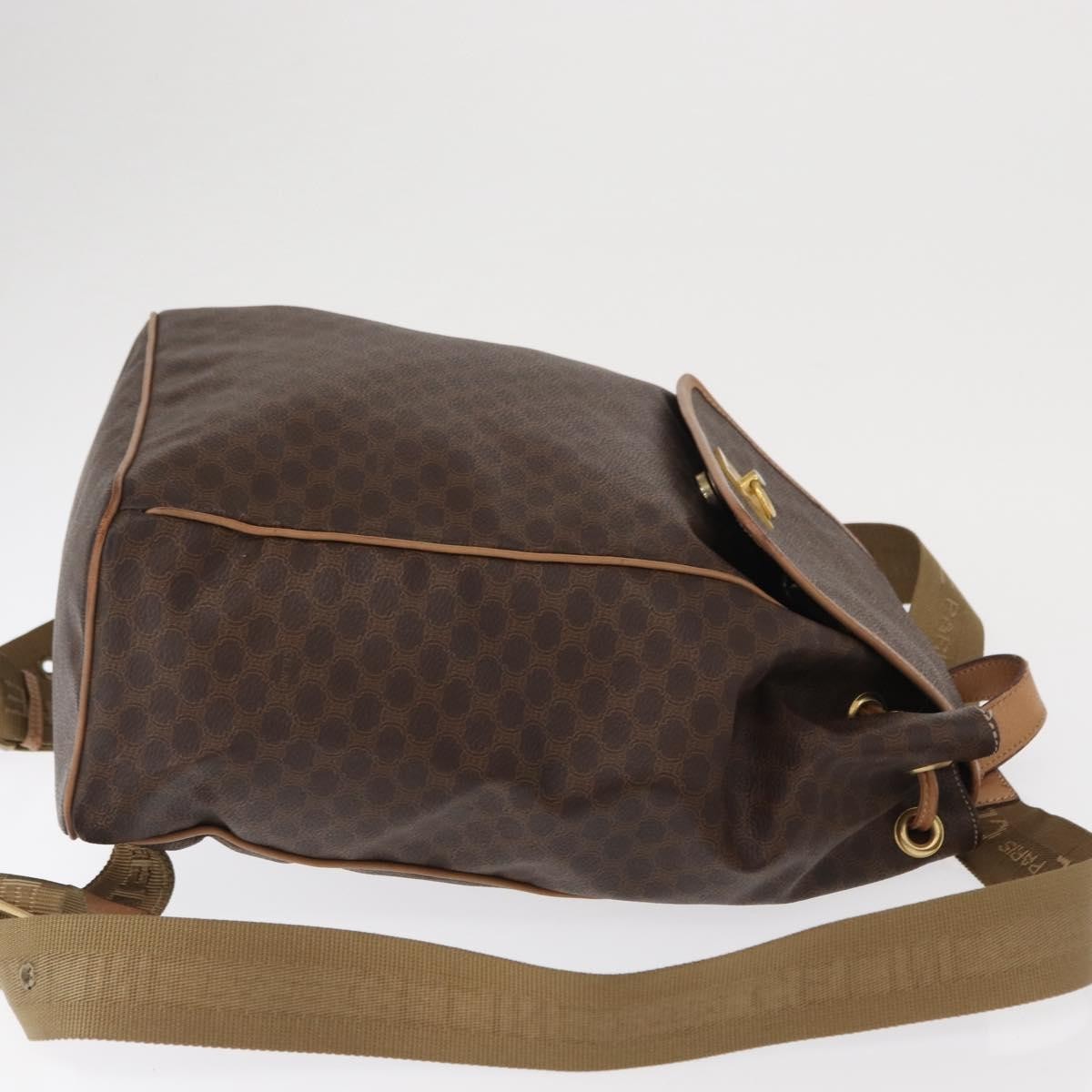 Celine Vintage Macadam Backpack Canvas and Leather, BROWN, CANVAS, Backpack