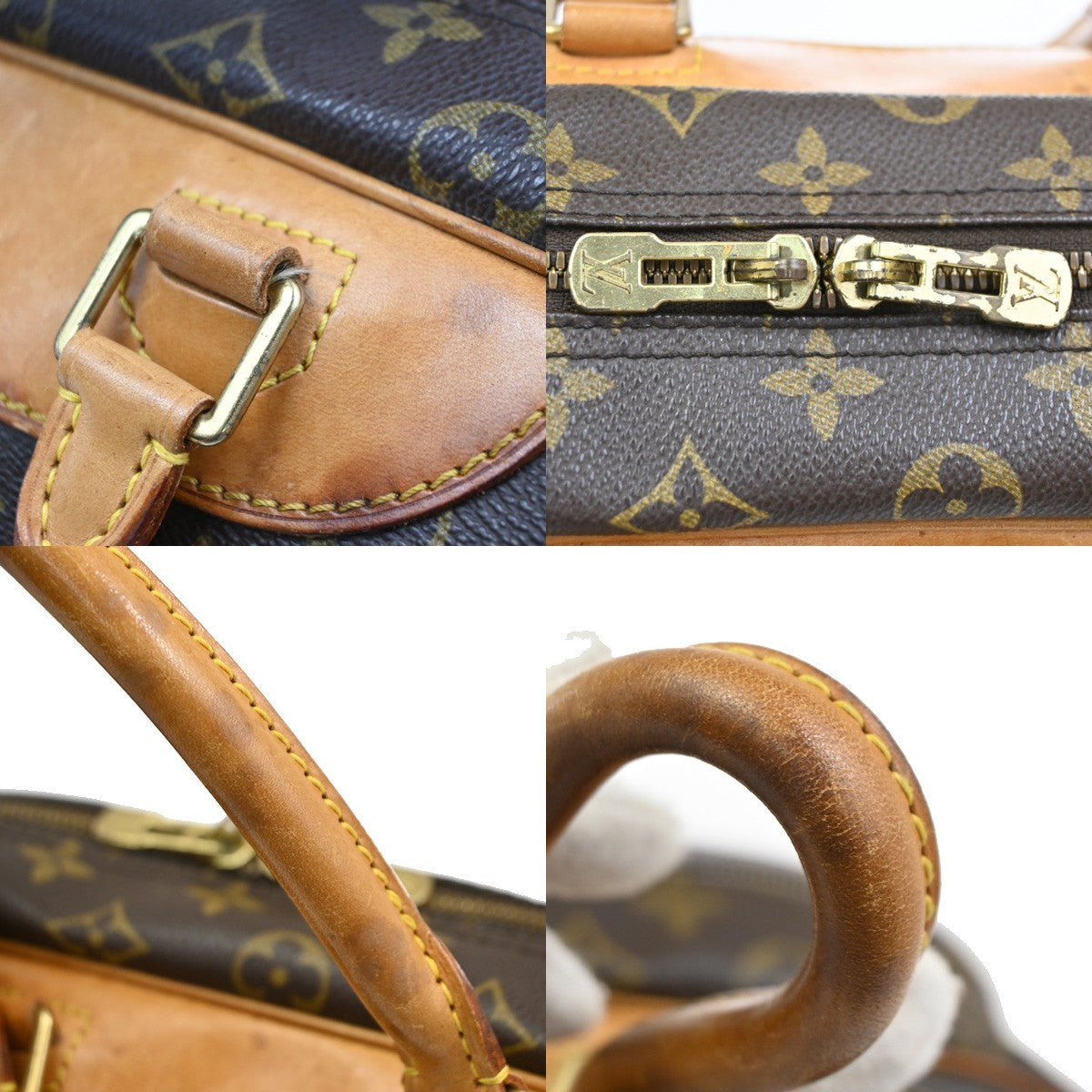 Louis Vuitton Deauville Handbag Monogram Canvas, BROWN, CANVAS, Handbag