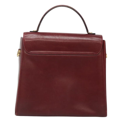 Salvatore Ferragamo Gancini handbag Leather, BURGUNDY, LEATHER, Handbag