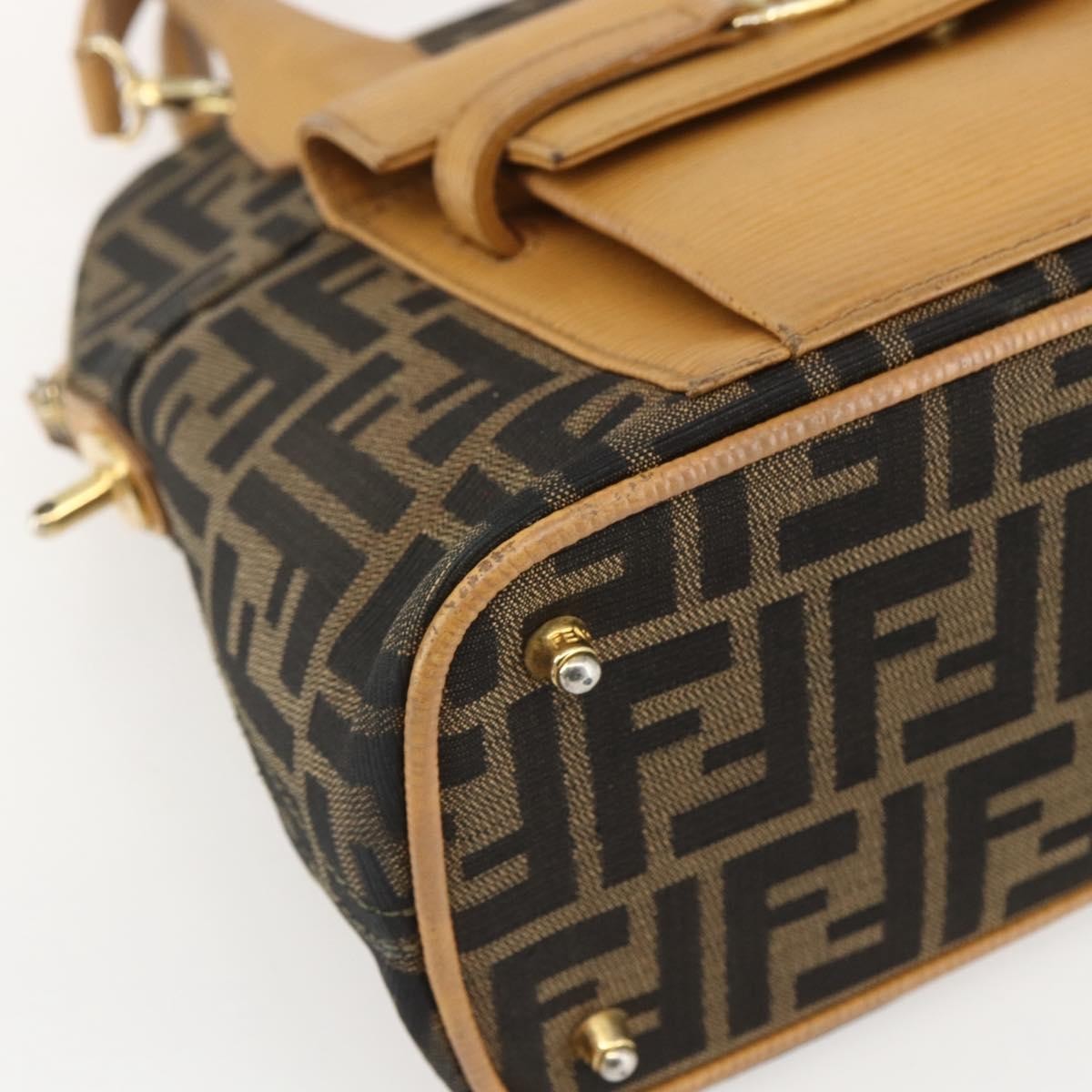 Fendi Vintage Zucca Handbag Zucca, BROWN, CANVAS, Handbag