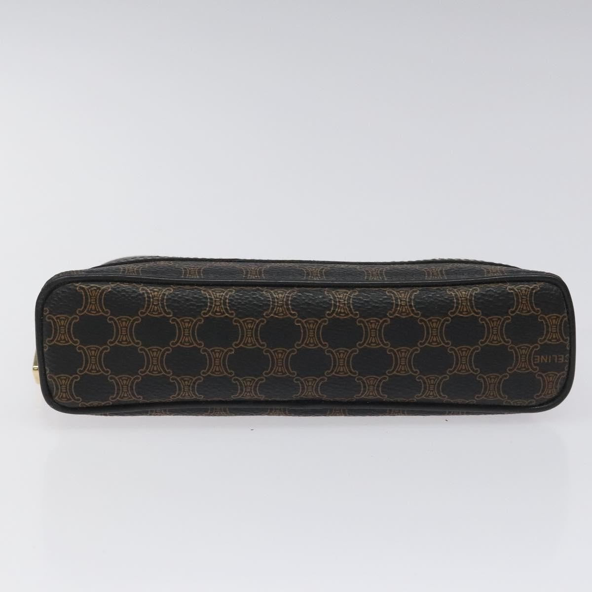 Celine Macadam Pochette Canvas and Leather, Black, Canvas, Clutch