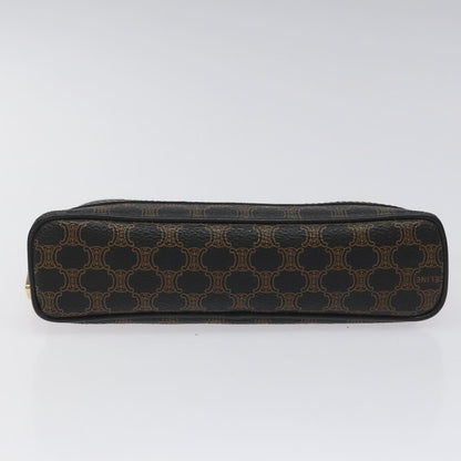 Celine Macadam Pochette Canvas and Leather, Black, Canvas, Clutch