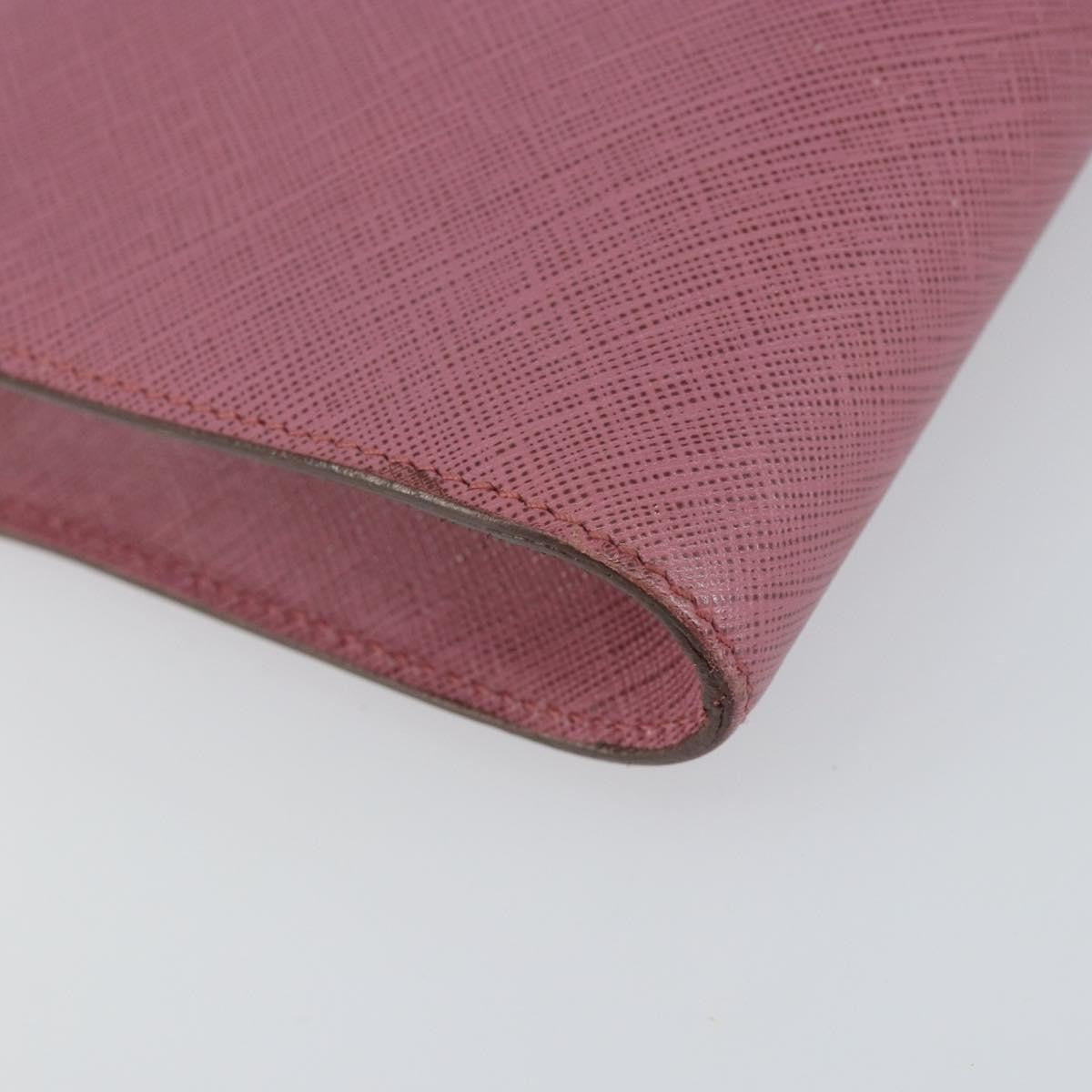 Salvatore Ferragamo Gancini Pouch Leather, PINK, LEATHER, Clutche & pouche