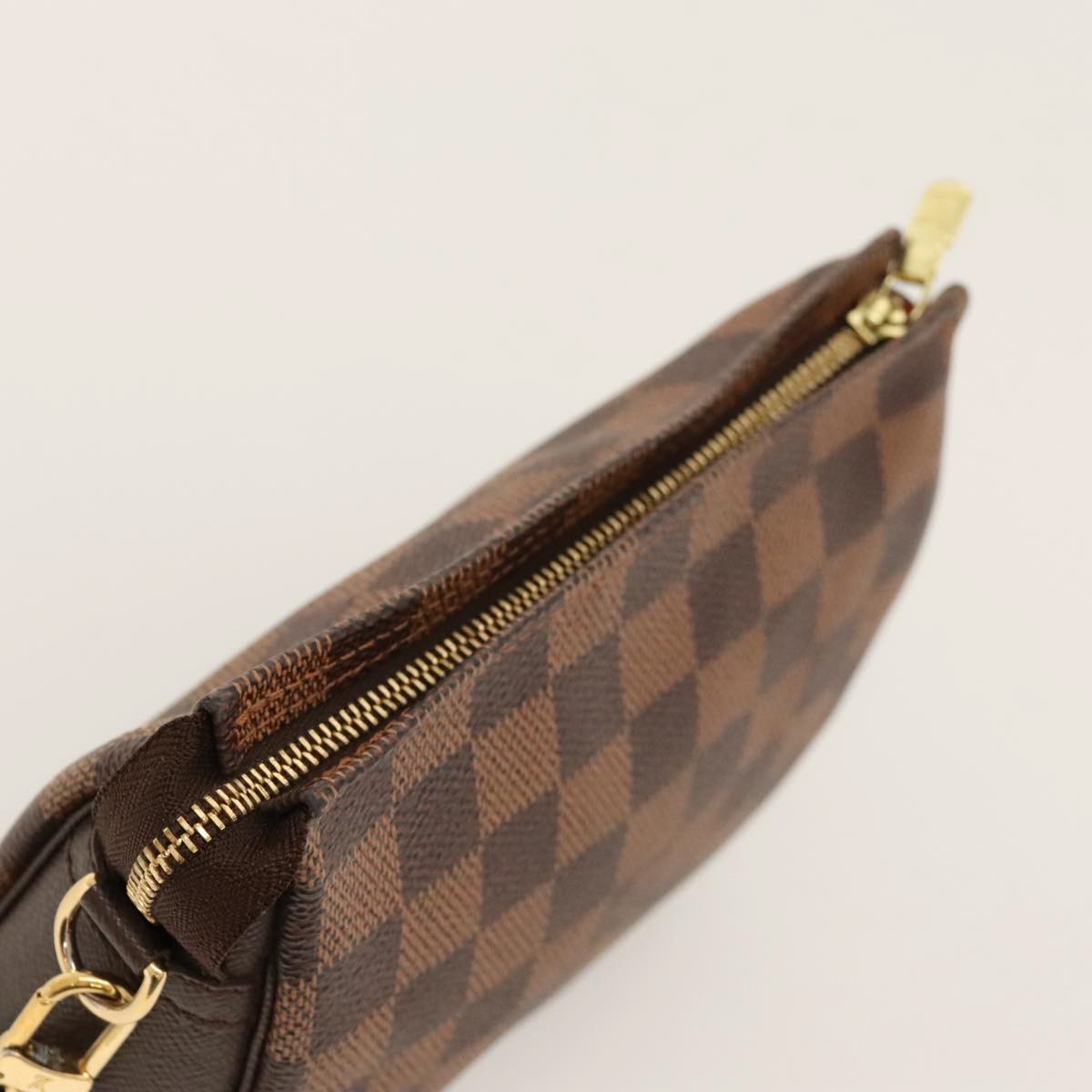 Louis Vuitton Trousse Make Up Bag Damier, BROWN, CANVAS, Clutche & pouche