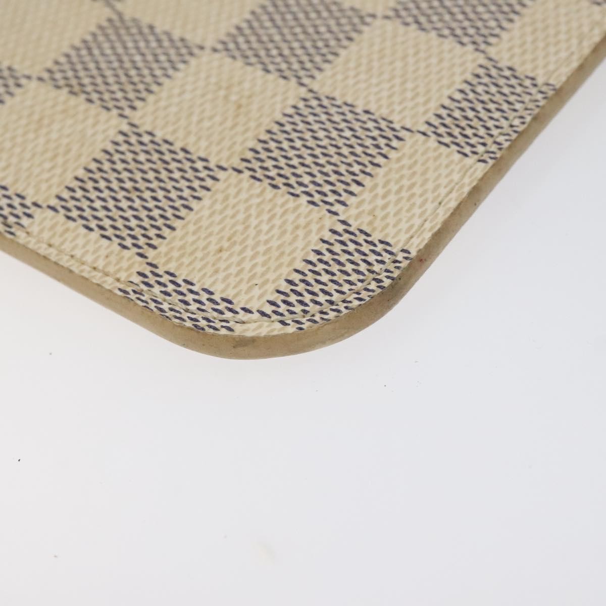 Louis Vuitton Neverfull Pochette Damier, WHITE, CANVAS, Clutche & pouche