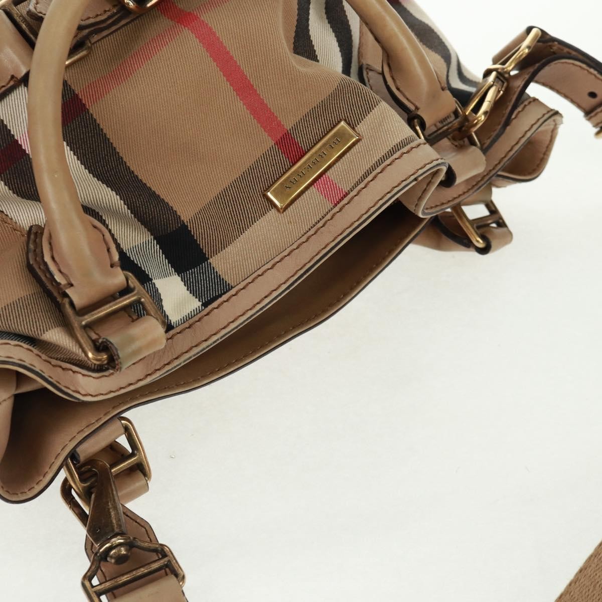 Burberry Brecon Convertible Tote House Check Canvas, BEIGE, CANVAS, Tote bag