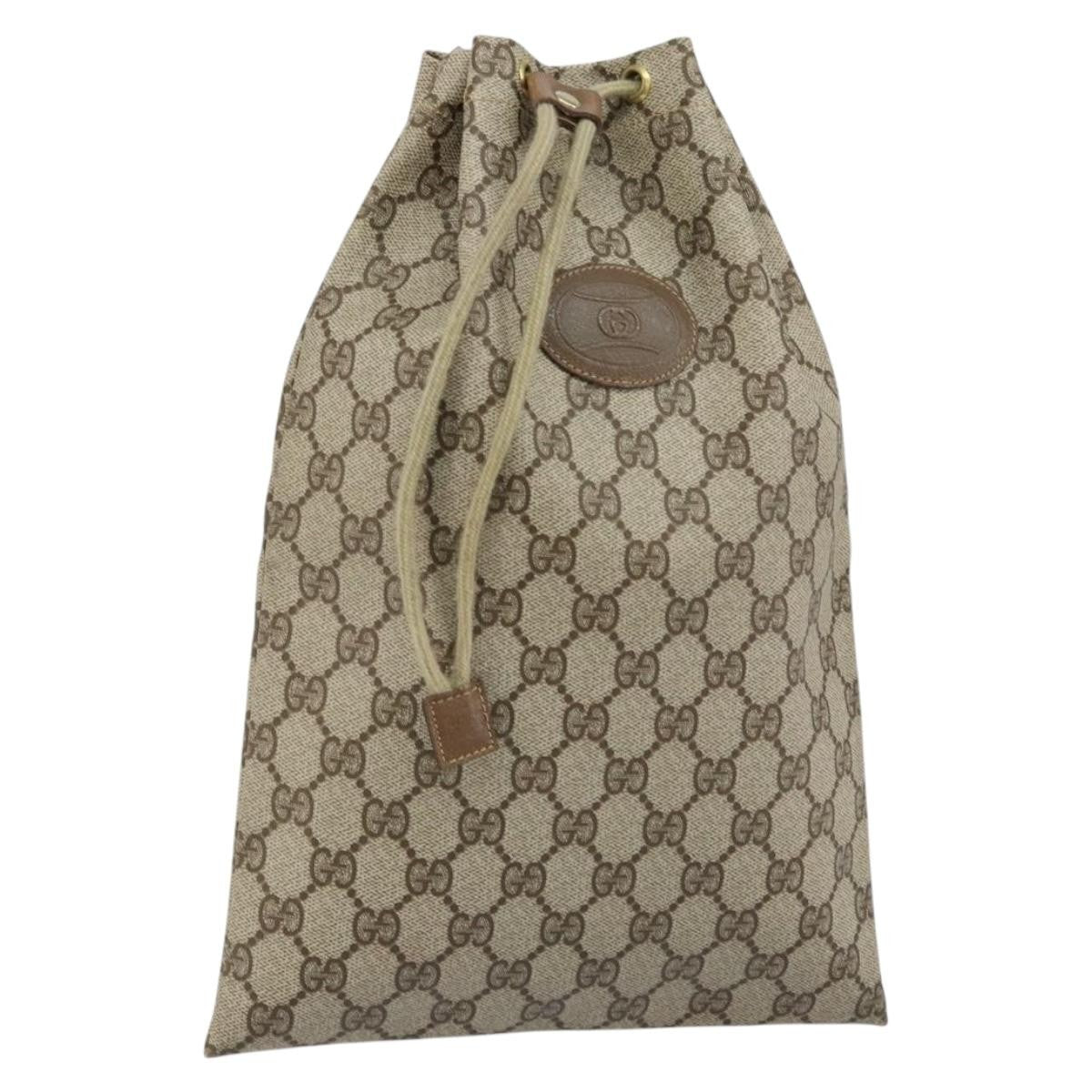 Gucci Drawstring Bucket Bag GG Canvas, BEIGE, CANVAS, Clutche & pouche