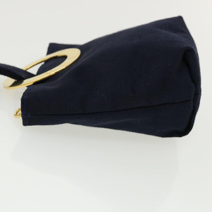 Celine Circle Logo Pouch Nylon, NAVY, CANVAS, Clutche & pouche