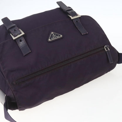 Prada Double Buckle Flap Messenger Bag Tessuto, PURPLE, NYLON, Shoulder bag