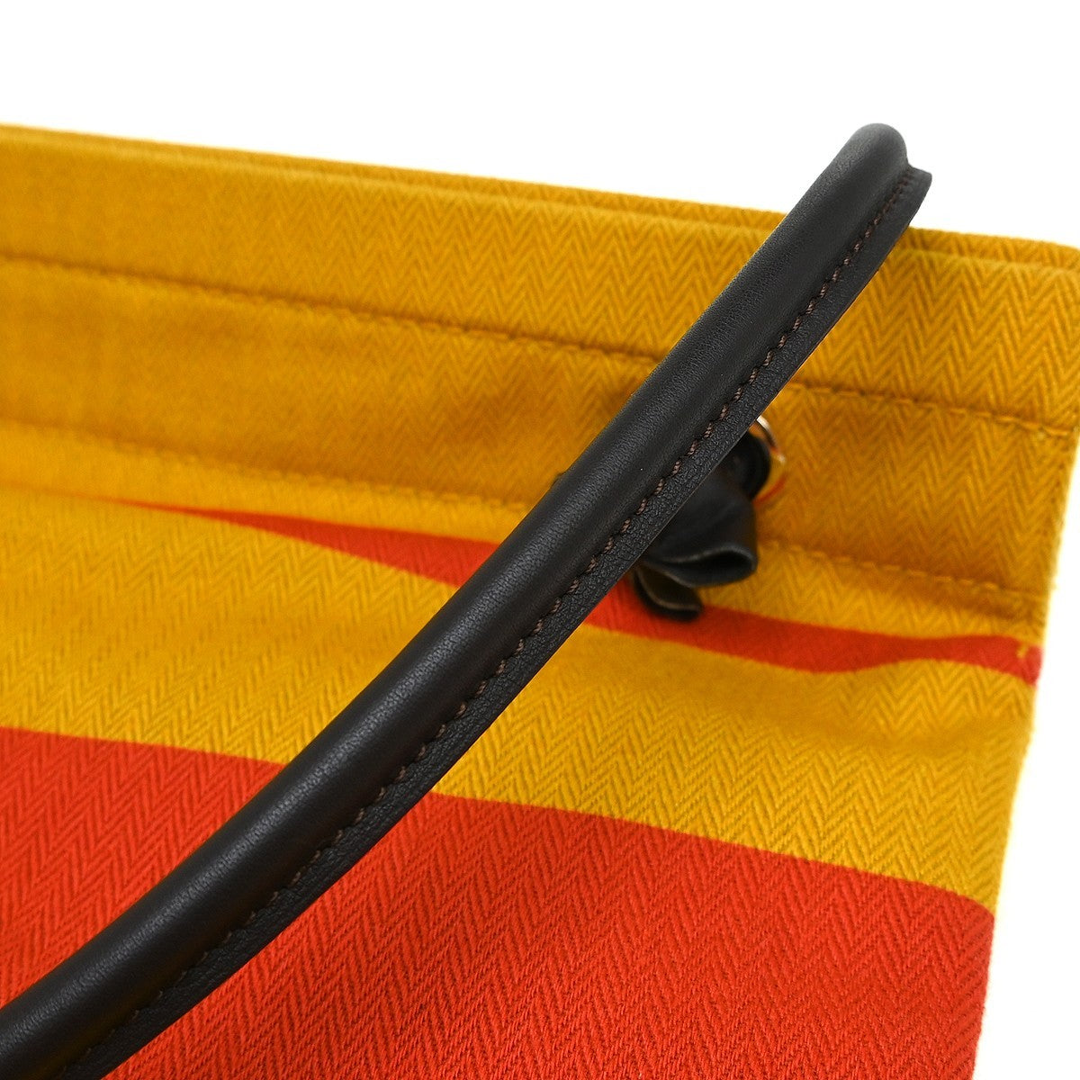 Hermes Cabas Tote Toile with Leather, Multicolour, Cotton, Shoulder Bag