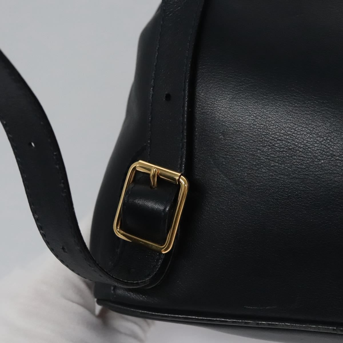 Gucci Vintage Bamboo Backpack Leather, Black, Leather, Backpack