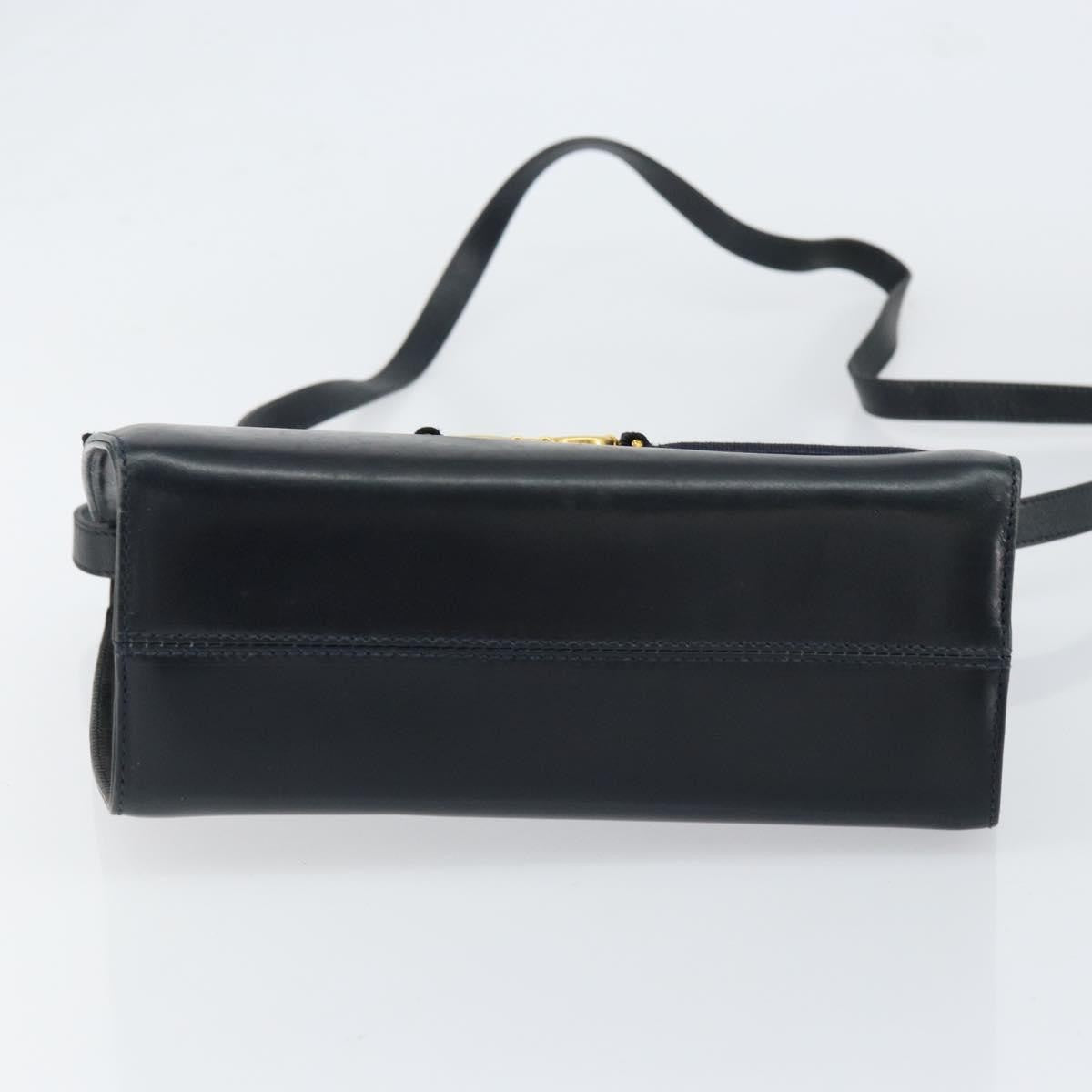 Salvatore Ferragamo Gancini Shoulder Bag Leather, BLACK, LEATHER, Shoulder bag