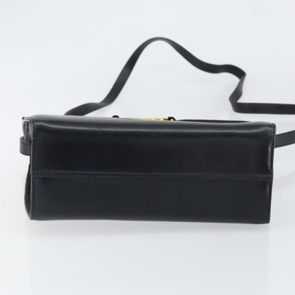 Salvatore Ferragamo Gancini Shoulder Bag Leather, BLACK, LEATHER, Shoulder bag