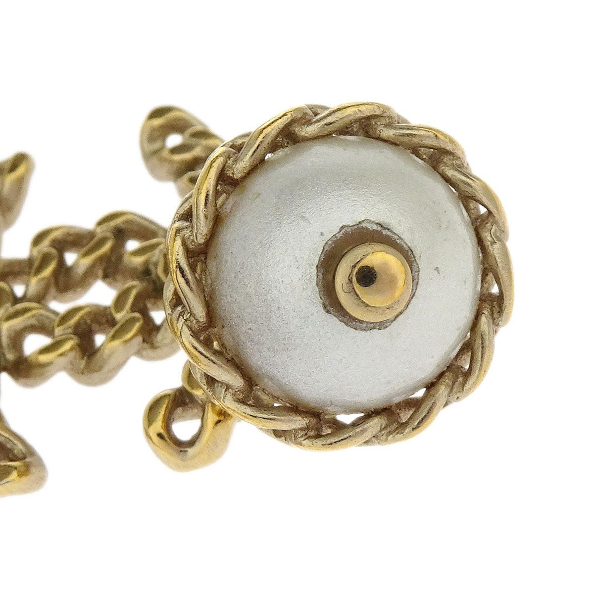 Chanel CC Chain Necklace Metal with Faux Pearls, GOLD, GOLD_PLATED, Necklace