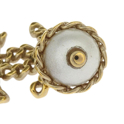 Chanel CC Chain Necklace Metal with Faux Pearls, GOLD, GOLD_PLATED, Necklace