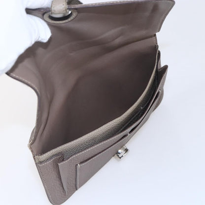 Hermes Dogon Duo Combined Wallet Leather, Gray, Leather, Wallet