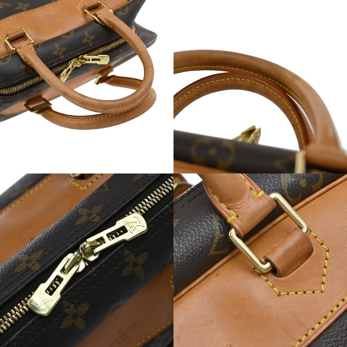 Louis Vuitton Deauville Handbag Monogram Canvas, BROWN, CANVAS, Handbag