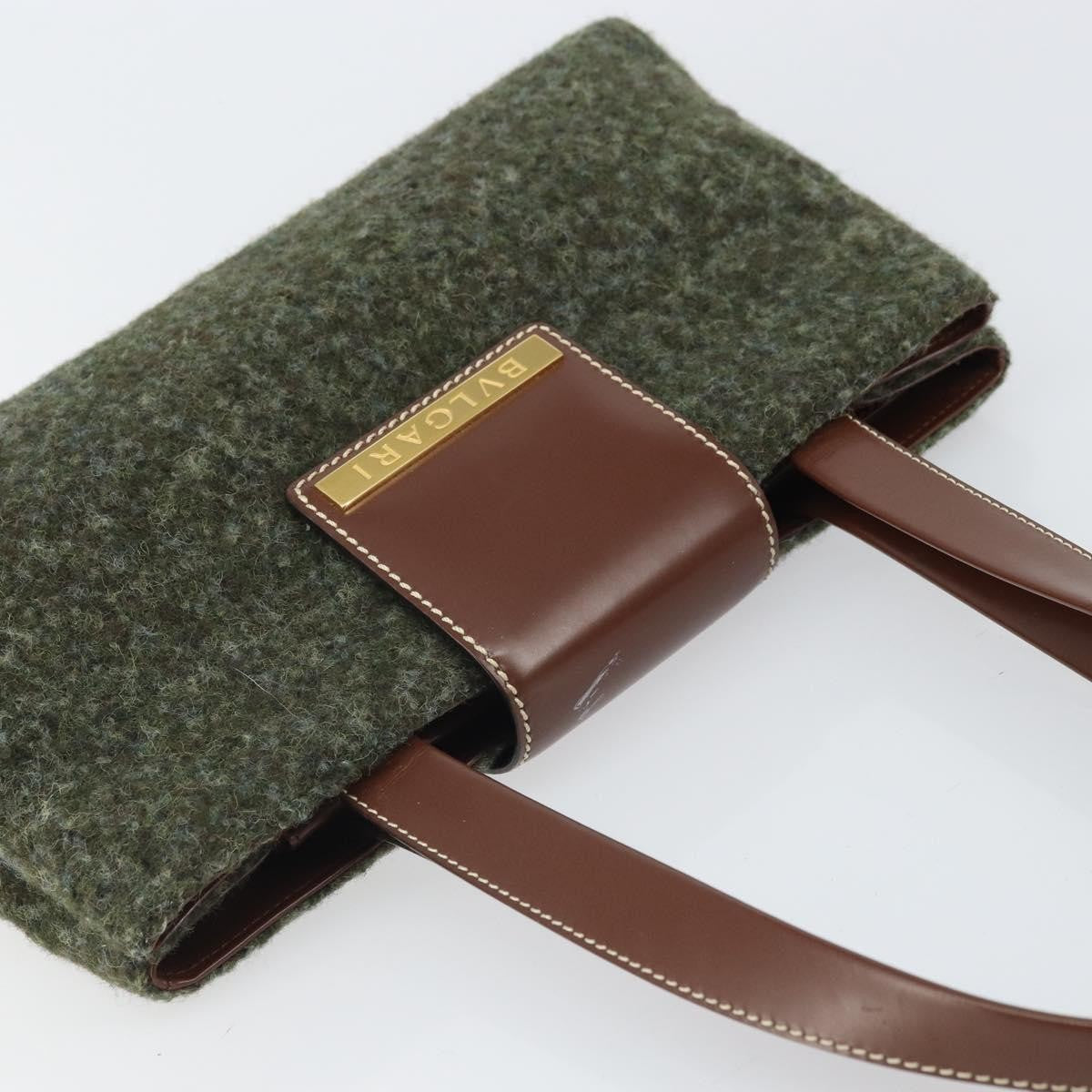 Bvlgari Handbag Canvas, GREEN, WOOL, Handbag