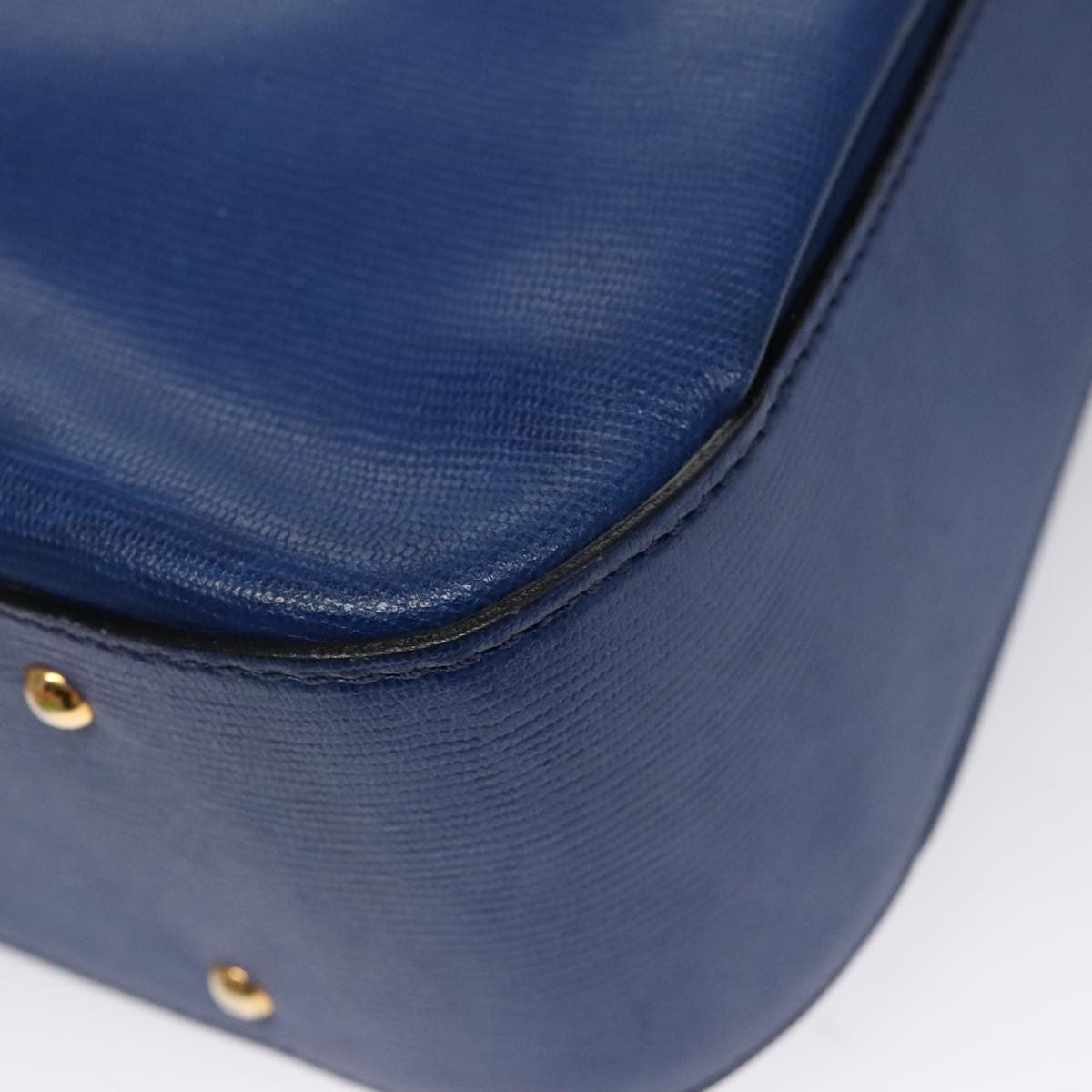 Celine Vintage turn lock shoulder bag Leather, BLUE, LEATHER, Handbag