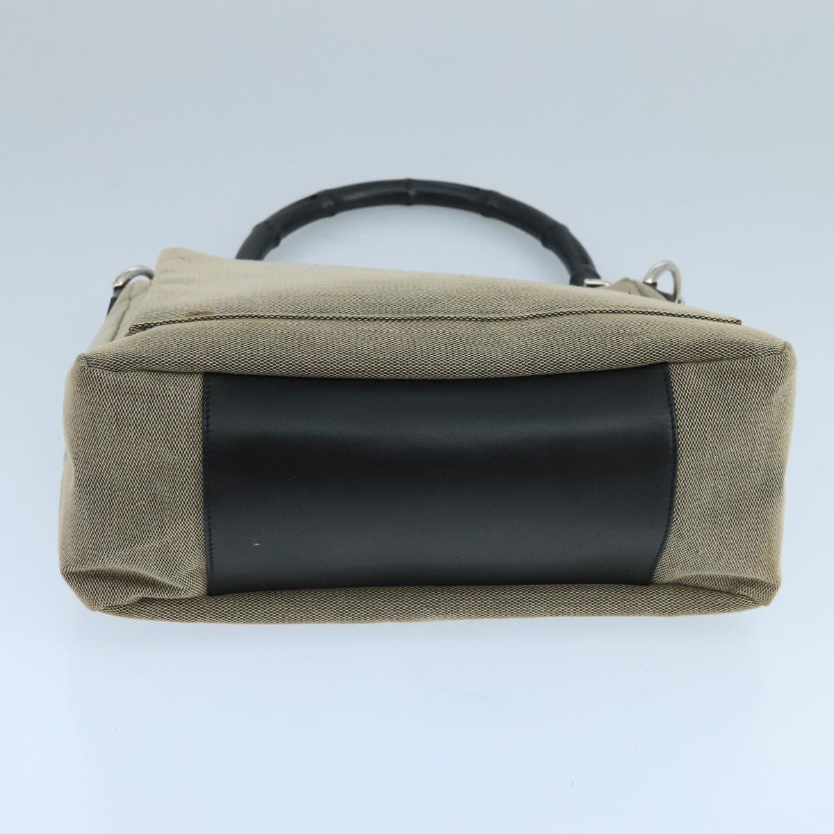 Gucci Vintage Bamboo Shoulder Bag Canvas, Beige, Canvas, Shoulder Bag