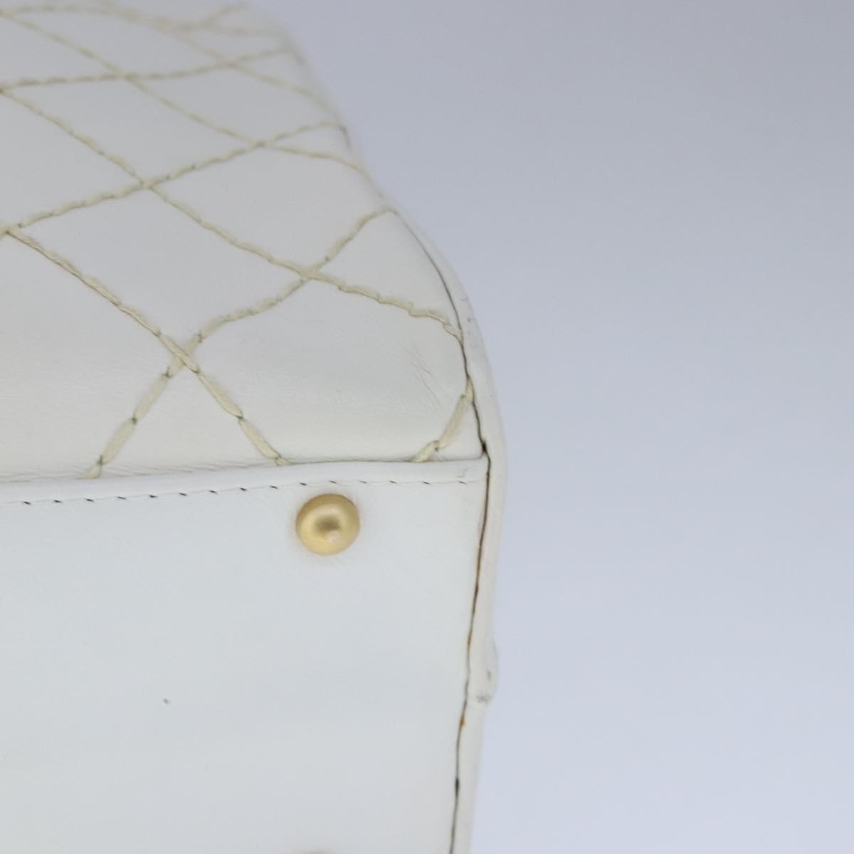 Chanel Surpique Zip Around Satchel Quilted Leather, WHITE, LEATHER, Handbag