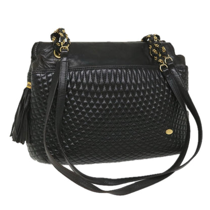 Bally Vintage Shoulder Bag Quilted leather, BLACK, LEATHER, Shoulder bag