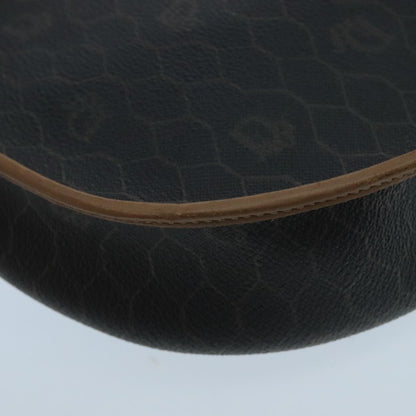 Christian Dior Vintage Honeycomb Flap Crossbody Bag Canvas and Leather, BLACK, CANVAS, Crossbody bag