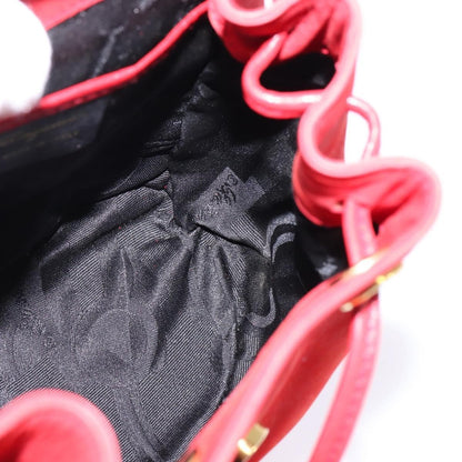 Salvatore Ferragamo Gancini Flap Drawstring Backpack Leather, RED, LEATHER, Backpack