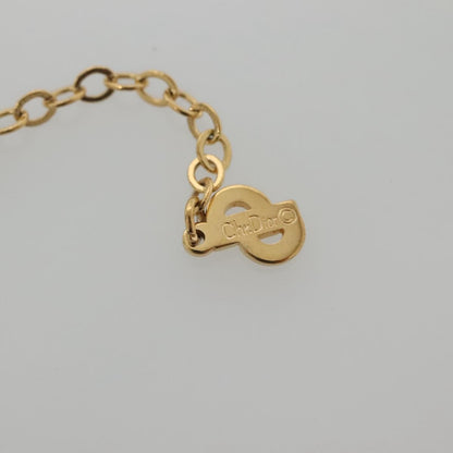 Christian Dior Vintage Logo Round Pendant Necklace Metal, GOLD, METAL, Necklace