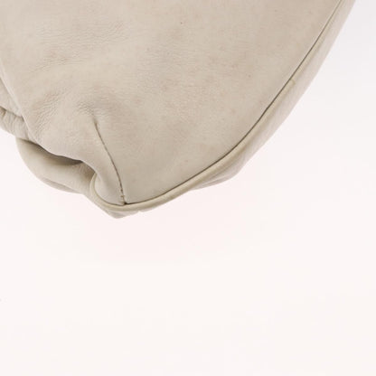 Celine Vintage Shoulder Bag Leather, WHITE, LEATHER, Shoulder bag