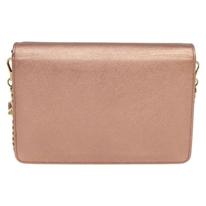 Prada Monochrome Chain Flap Bag Saffiano Leather, PINK, LEATHER, Shoulder bag