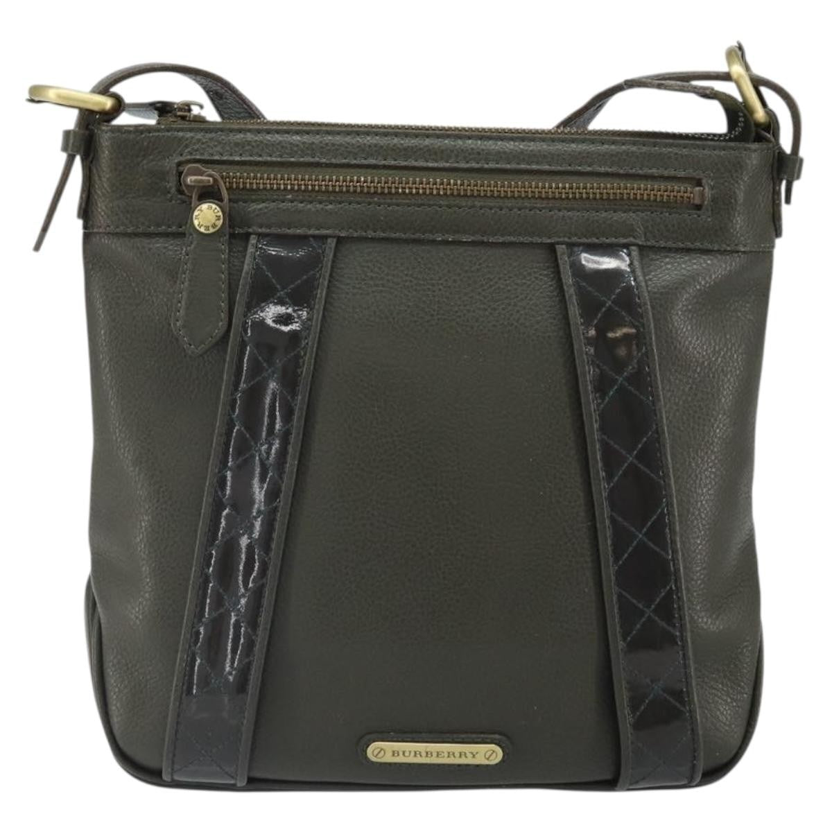 Burberry Vintage Shoulder Bag Leather, Khaki, Leather, Shoulder Bag