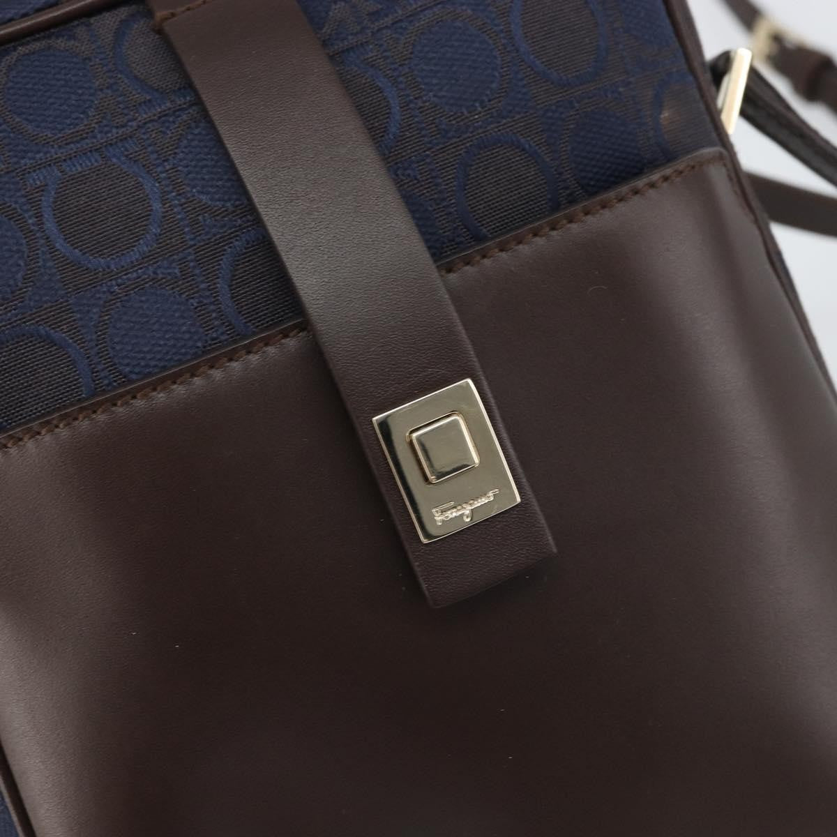 Salvatore Ferragamo Gancini Shoulder Bag Nylon, Navy, Nylon, Shoulder Bag